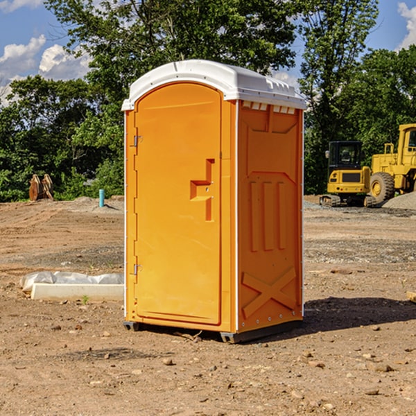 how often are the portable restrooms cleaned and serviced during a rental period in Woolsey GA